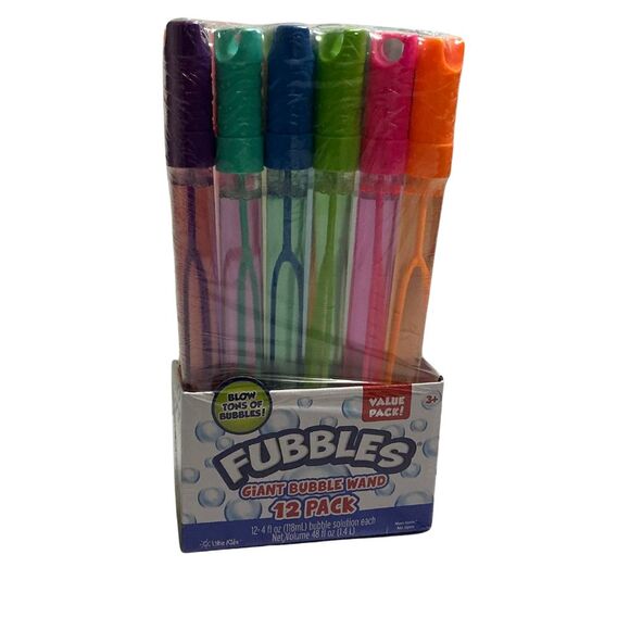 Fubbles Giant Bubble Wand 12 Pack 4 oz each Non-toxic No Dyes Party Pack - Picture 4 of 5